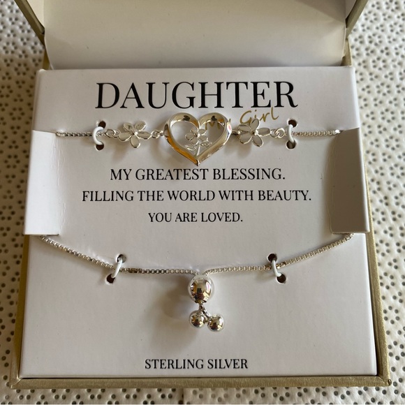 NWB Footnotes Sterling Silver "DAUGHTER" Bracelet - Picture 2 of 6